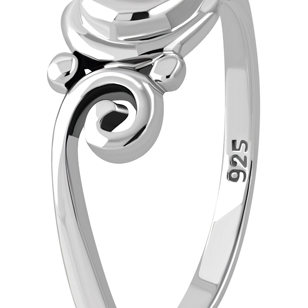 Contemporary Stone Ring- Swirl Dotted Shoulder with Moonstone