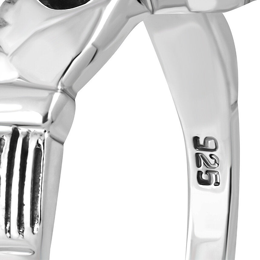 Claddagh Ring - Dotted Crown with Violet Zircon