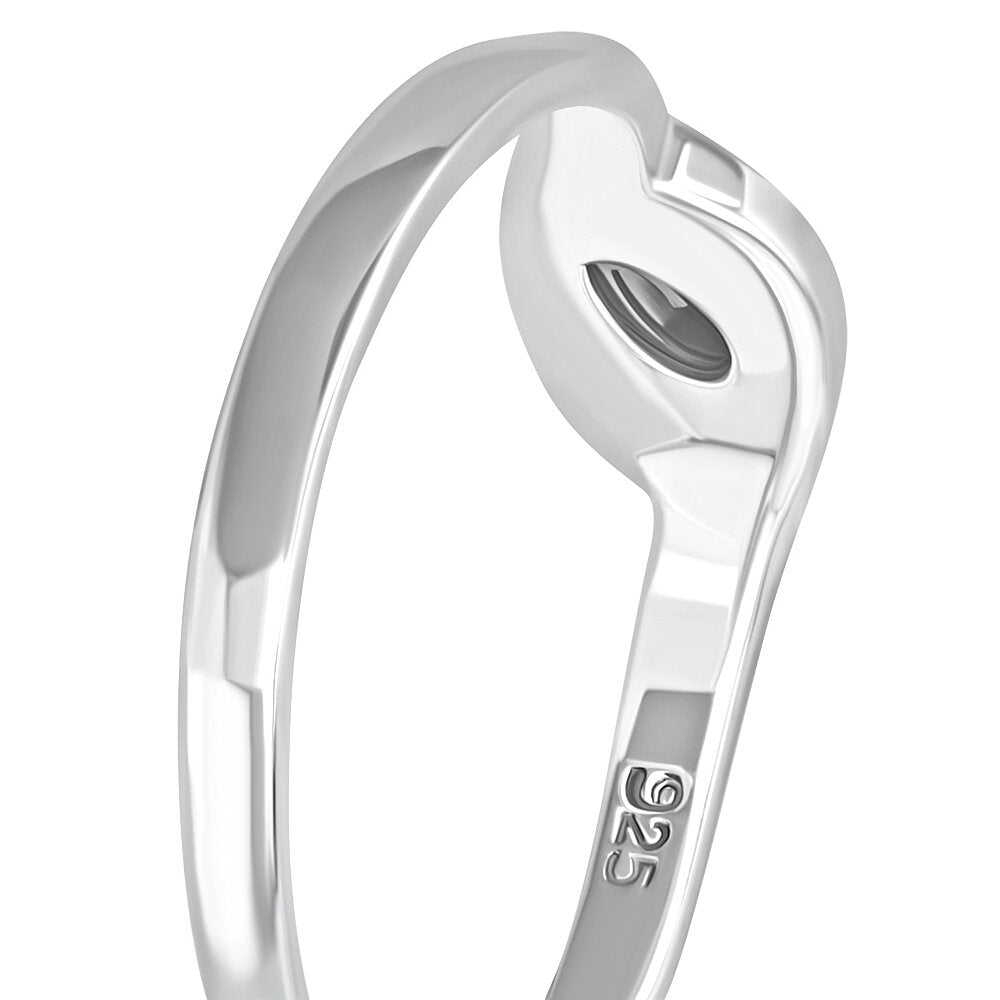 Contemporary Stone Ring- Closed Loop with Black Onyx