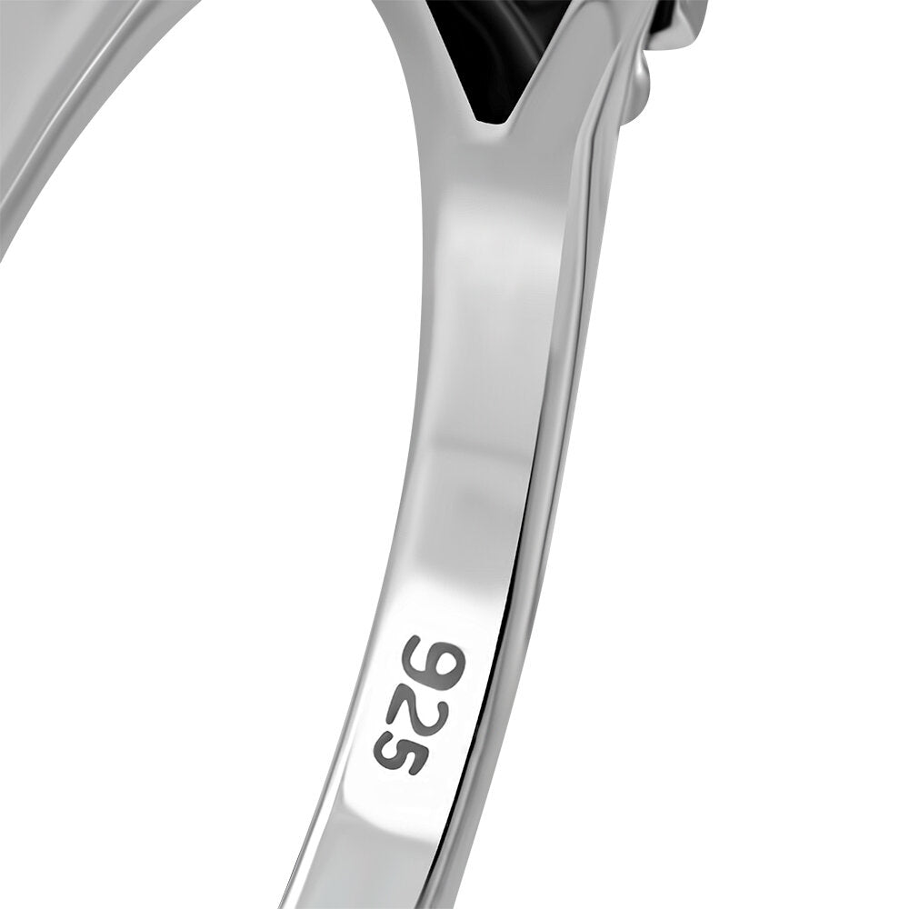 Contemporary Stone Ring- Ribbon Arms with Red Garnet