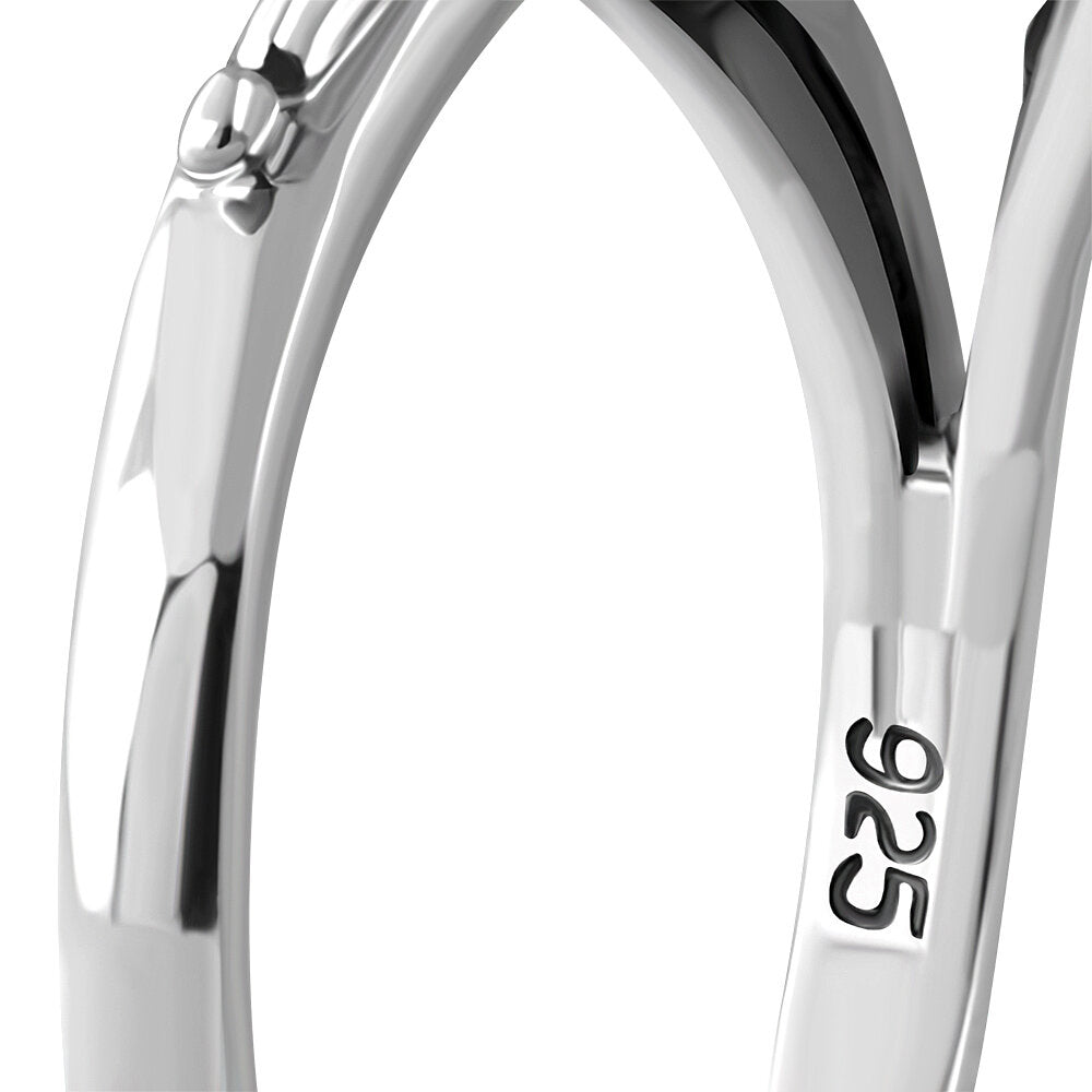 Contemporary Stone Ring- Vintage Open Arms with Red Garnet