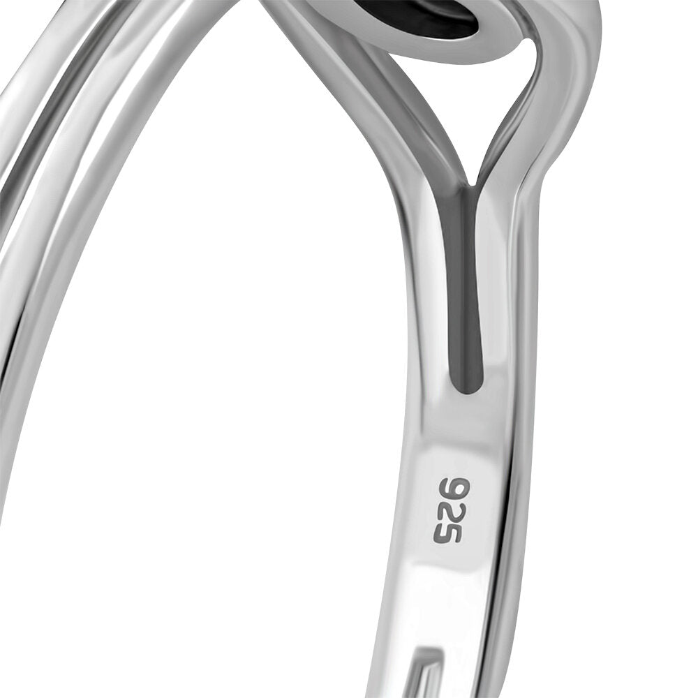 Contemporary Stone Ring- An open Eye with Amethyst