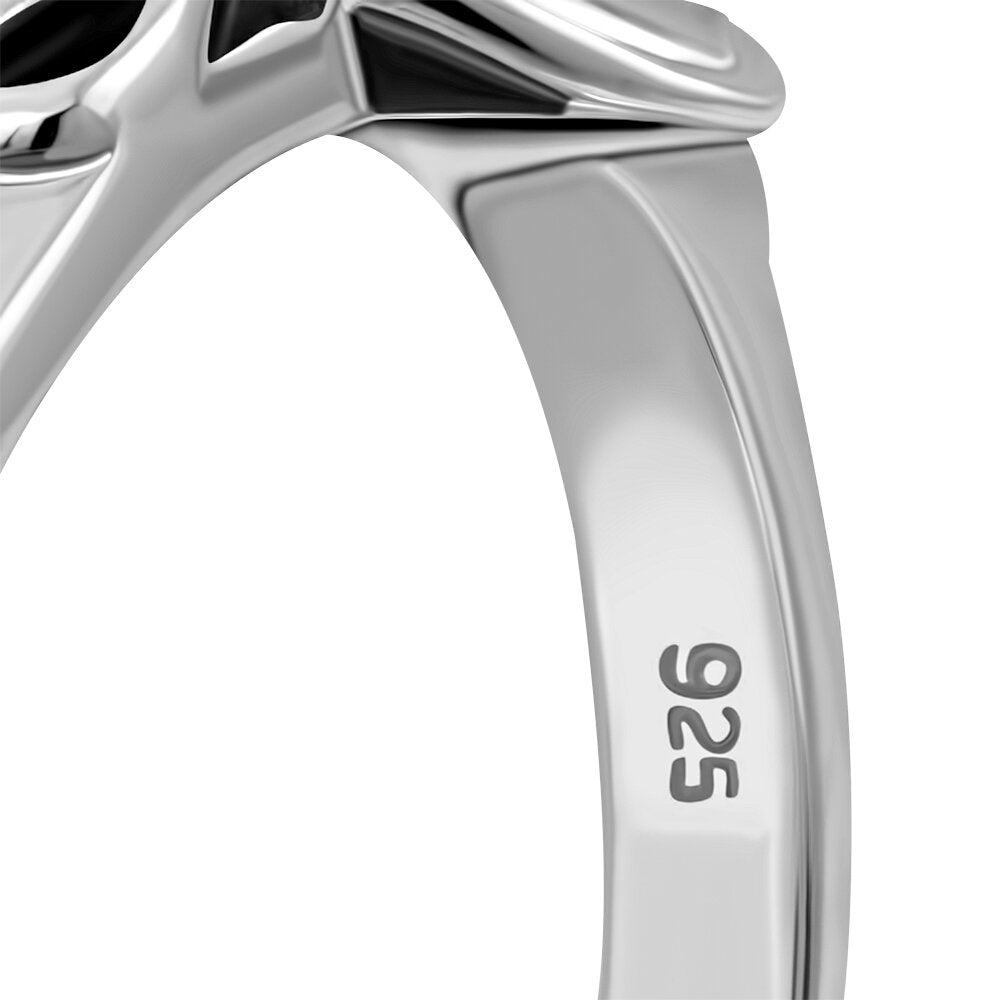 Contemporary Stone Ring- Loop and Dot Border with Moonstone