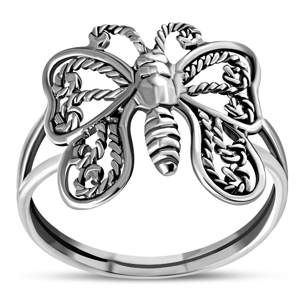 Contemporary Ring- Butterfly with Filigree Wings