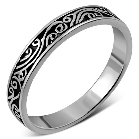 Contemporary Ring- Filigree Swirl Band