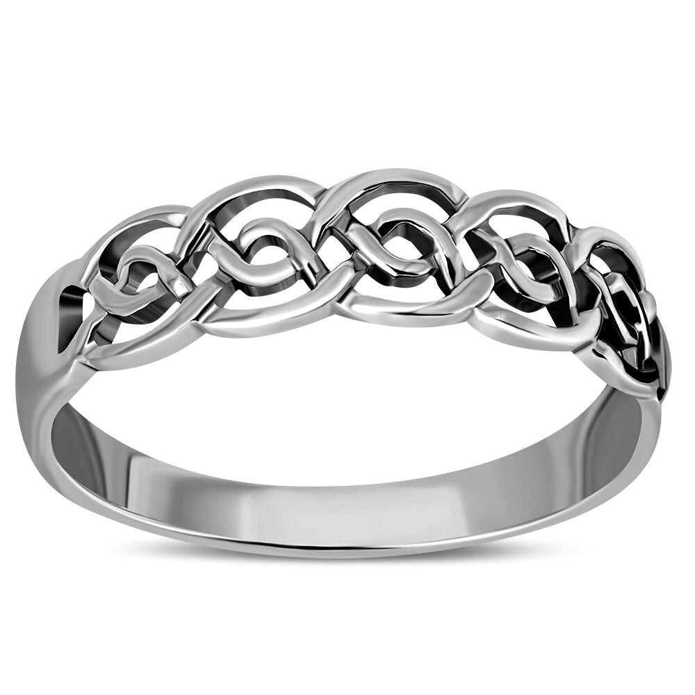 Celtic Knot Ring - Half Band Open Plait