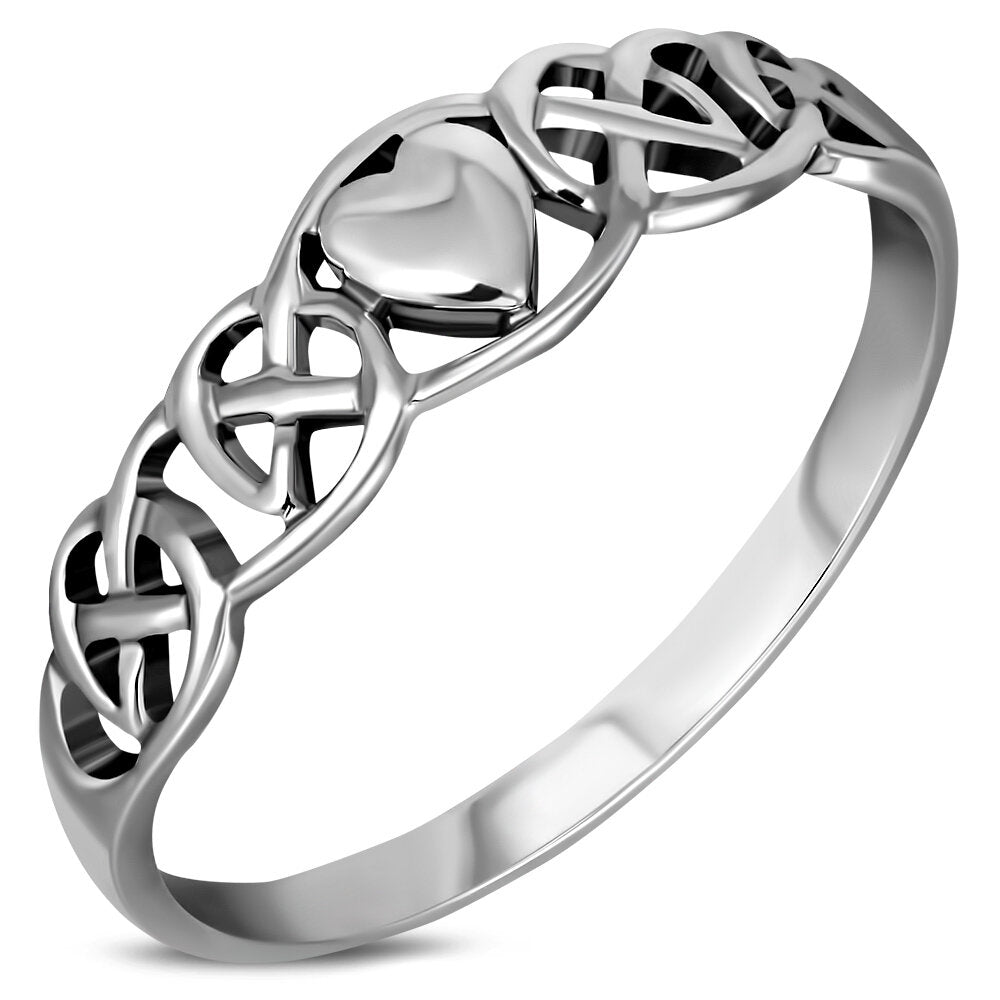 Celtic Knot Ring - Heart Embedded in Infinite