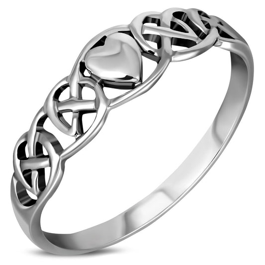 Celtic Knot Ring - Heart Embedded in Infinite