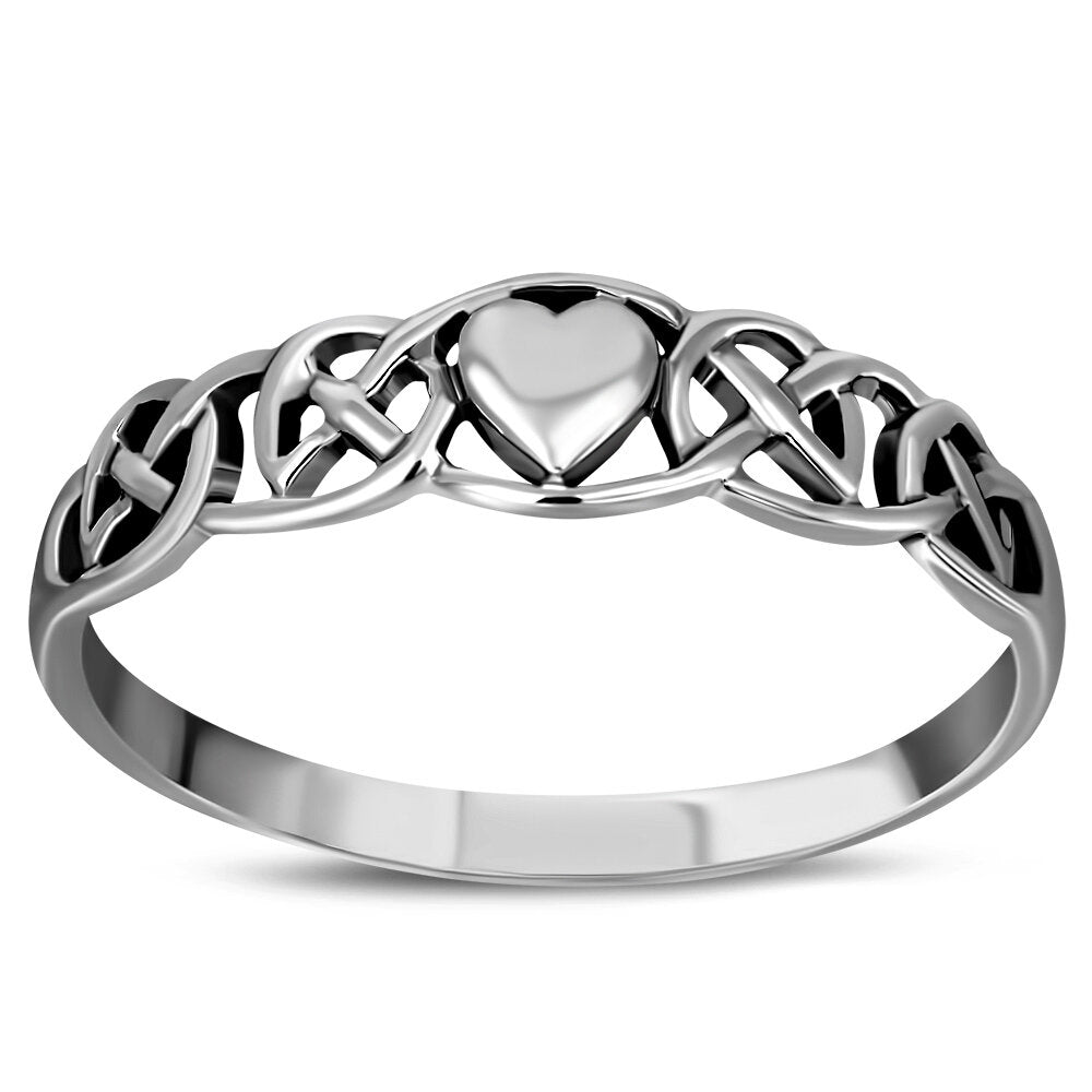 Celtic Knot Ring - Heart Embedded in Infinite