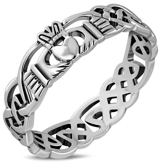 Claddagh Ring - Celtic Knot Band