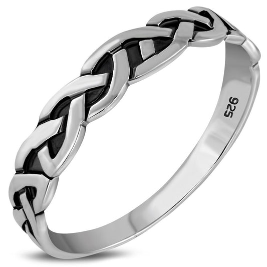Celtic Knot Ring- Sleek Plait Half Band