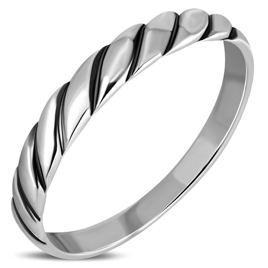 Contemporary Ring- Thin Stripy Band