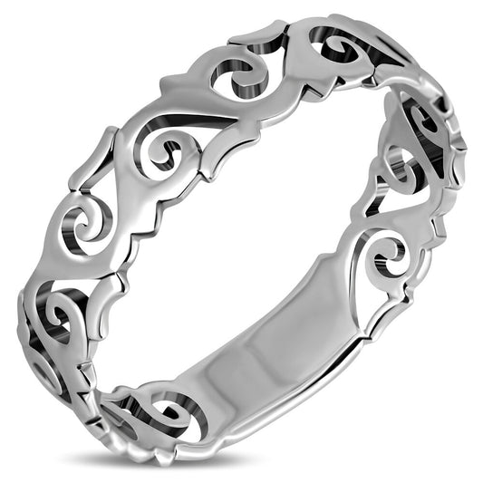 Contemporary Ring- Chiseled Spiral Band