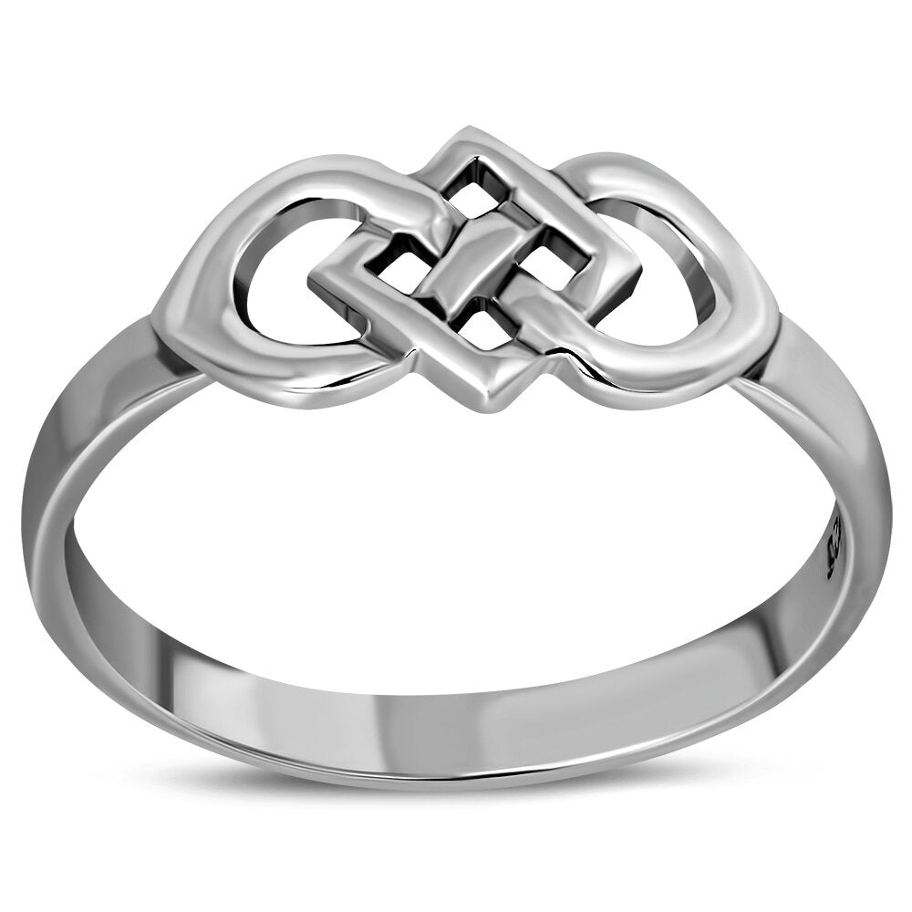 Celtic Knot Ring-Knotted Diamond