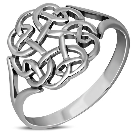 Celtic Knot Ring - Wheel of Life  with a Window (Medium)