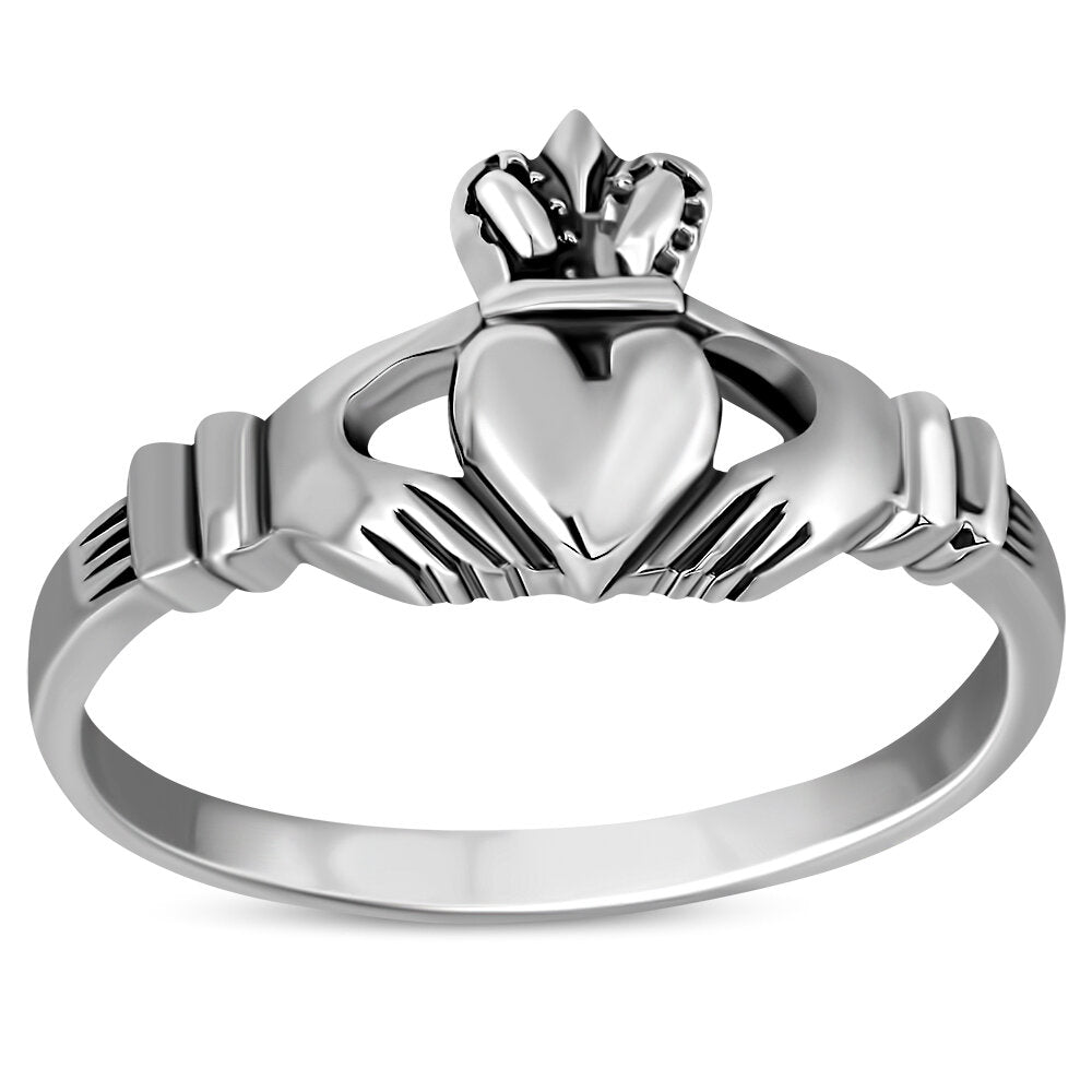 Claddagh Ring - Royal Crown in Plain Design (Thick)