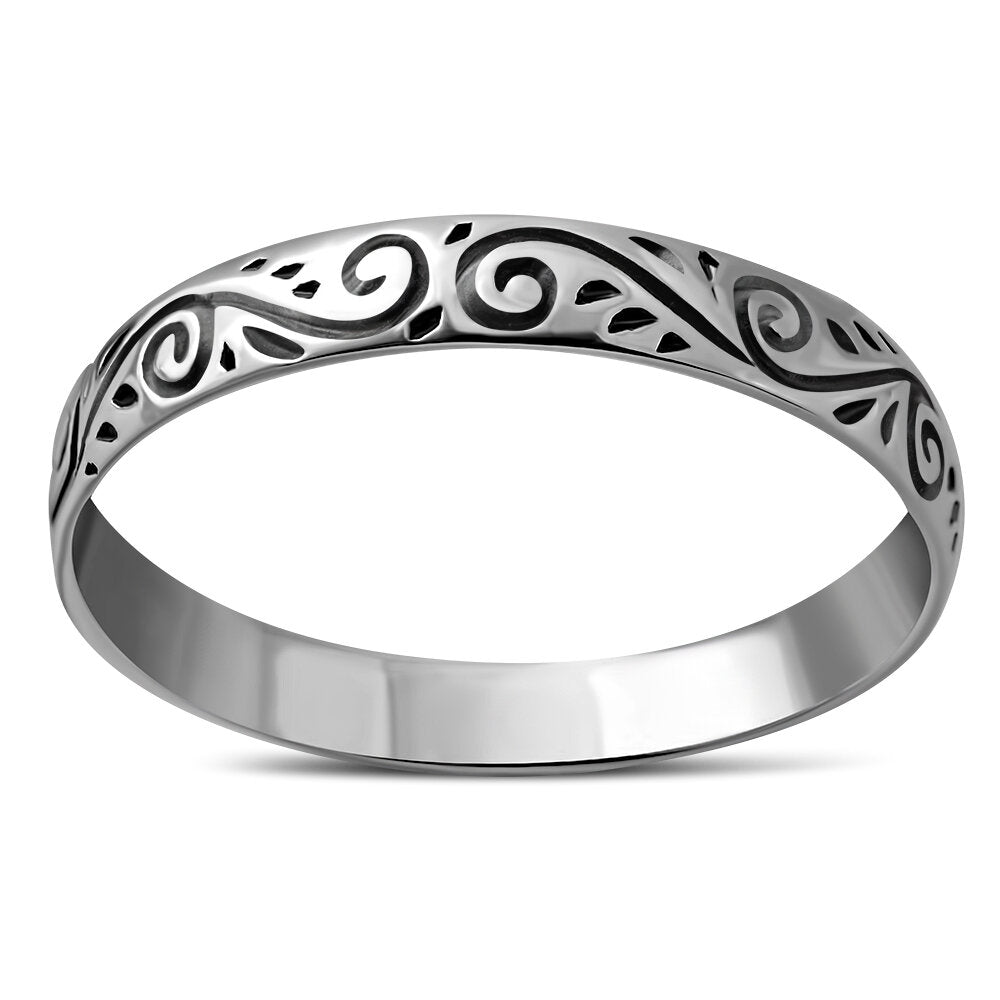 Contemporary Ring - Delicate Vine Print