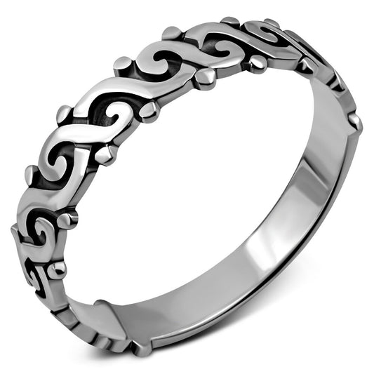 Contemporary ring- Interlocked Swirl Flow