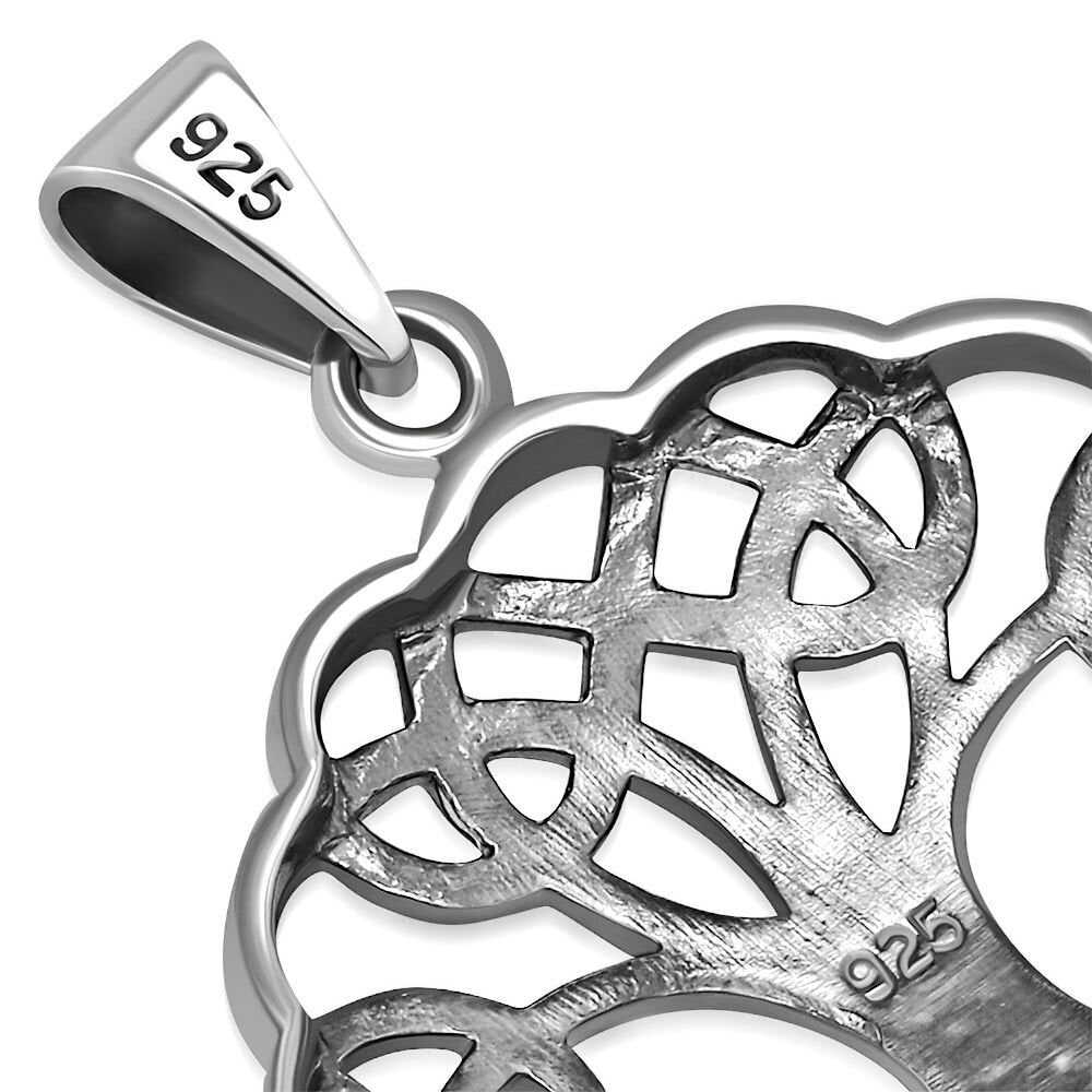 Tree of Life Pendant - Celtic Crown and Roots